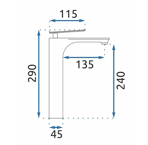 Смеситель для умывальника Rea Berg высокий gold REA-B2042 Золотой - фото 5