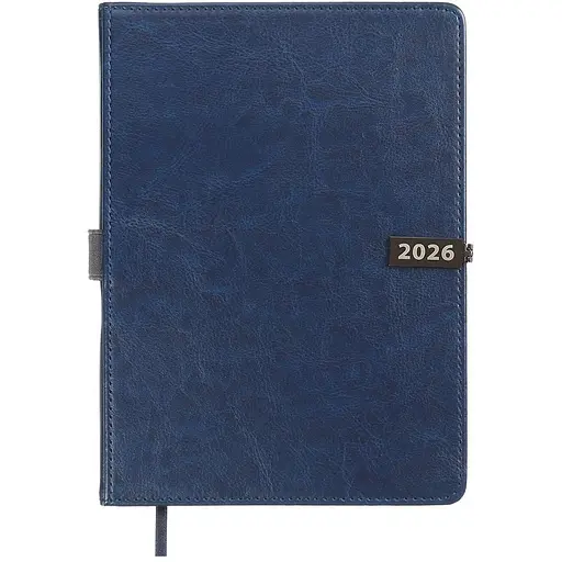 Ежедневник датированный Buromax Legend 2026 A5 искусственная кожа синий (BM.21149-02)