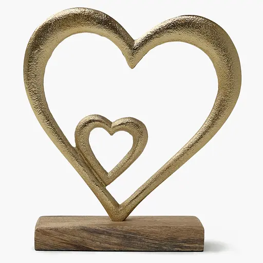 Декор алюмінієвий MBM HOME Серце на підставці золотий 180х50х185 мм (DH-ST-38 L GOLD) - фото 1