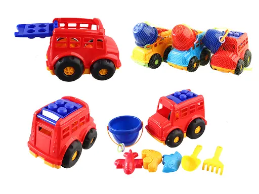 Автобус Бусик №3, лопатка, грабли, 3 ремня, ведро