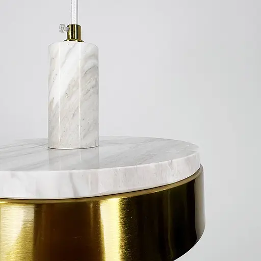 Белый мраморный подвес с латунным корпусом Ø 20 см | Line F | Арт. SC8/1 WT - фото 6