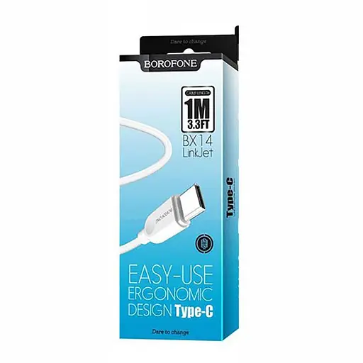 Кабель Borofone BX14 USB to Type-C 2.4A 1 м PVC TPE connectors білий - фото 2