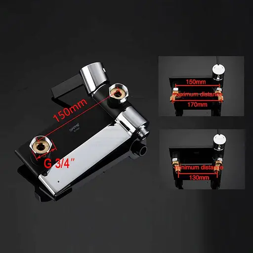 Смеситель для ванны короткий гусак черный/хром Ø35 Gappo Atlantic 1/4 G3281 Черный матовый - фото 4