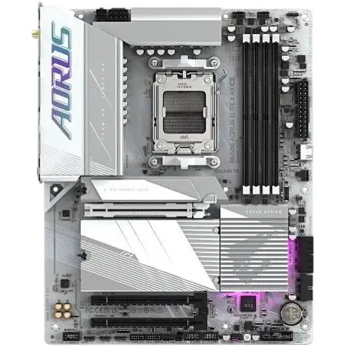 Материнская плата Gigabyte AM5 B650E Aorus Elite X AX ICE, B650, 4xDDR5, Int.Video (CPU), 4xSATA3, 3xM.2, 1xPCI-E 5.0 x16, 2xPCI-E 4.0 x16, Realtek 7.1, Realtek 2.5Gb, WiFi 6E, Bluetooth 5.3, 14xUSB3.2/8xUSB2.0, 2xHDMI/Type-C, ATX