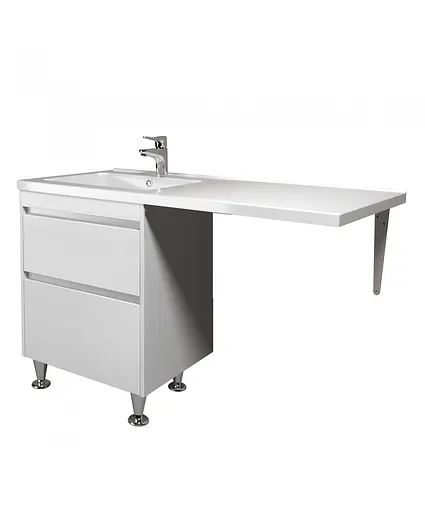 Тумба Мойдодир Wing 60-W з умивальником Rodeo 120 L з крилом над пралкою підлогова Білий - фото 9