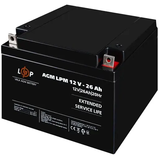 Аккумулятор гелевий LogicPower AGM (LPM) 12V - 26 Ah (LP-4134) - фото 1