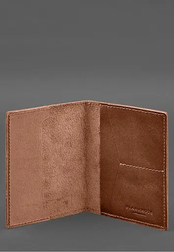 Кожаная обложка для военного билета с карманами 7.2 светло-коричневый краст - фото 3