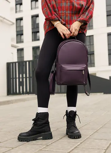 Женский рюкзак Sambag Brix Classic бархатный 35 х 25 х 12 см (14511022) - фото 4