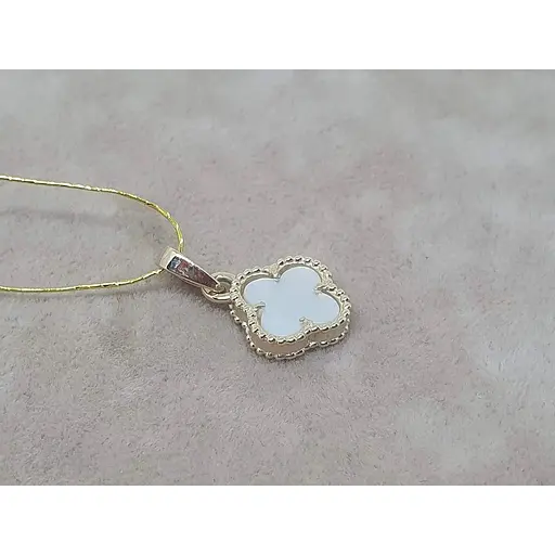 Золотая подвеска Платон Клевер с перламутром. 2П125/68Б - фото 3