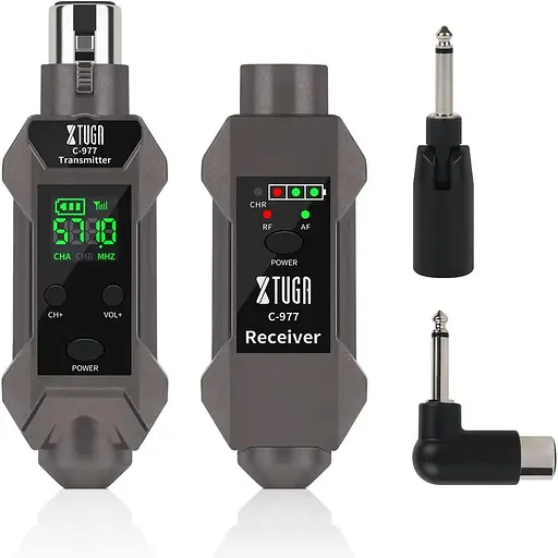 Бездротовий XLR передавач та приймач мікрофонний XTUGA C-977 UHF бездротовий гітарний