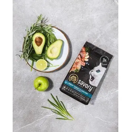 Сухой корм Savory для котят всех пород со свежей индейкой и курицей 2 кг - фото 6