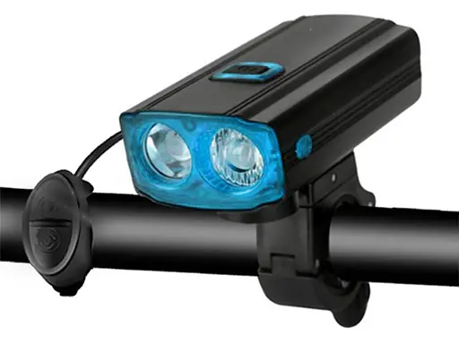 Велосипедный фонарь фара 581-A 2L2 + звонок + Power Bank + кнопка + microUSB (6 режимов звонка) - фото 7