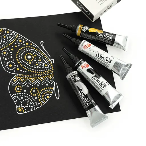 Набір контурів універсальних Rosa Talent класичні кольори та металіки 4х20 мл - фото 5