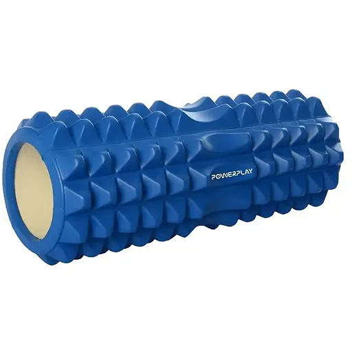 Масажний ролик (роллер) PowerPlay 4405 EVA Massage Roller Синій 33x12 см (PP_4405_Blue) - фото 1