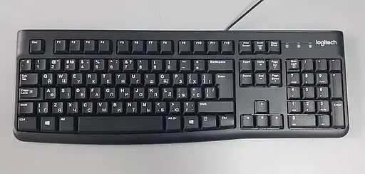 Клавиатура проводная LOGITECH K120 украинская раскладка черная 920-002643 - фото 2
