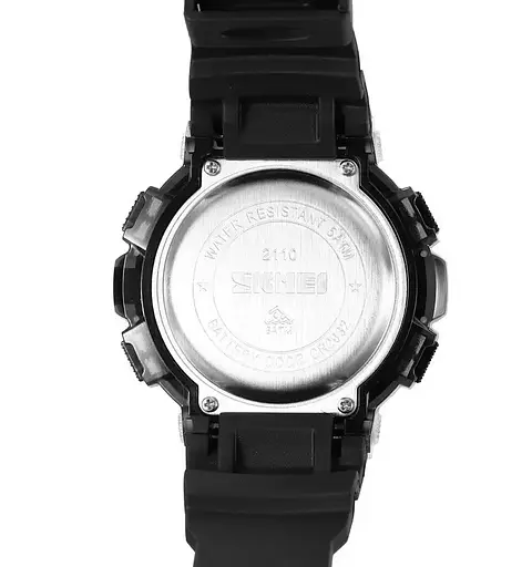Годинник чоловічий спортивний наручний Skmei 2110 (Чорний з білим) - фото 7