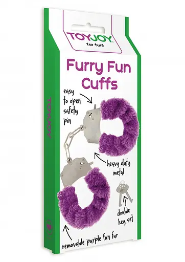 Наручники Toy Joy Furry Fun Cuffs 28 см бузковий - фото 4