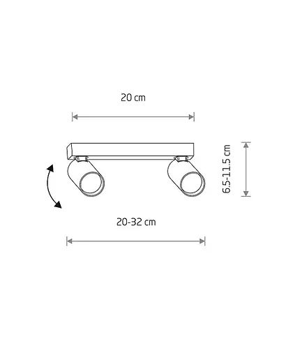 Світильник поворотний, спот Nowodvorski 11466 Fourty II GU10 2x10W IP20 Темно-сірий - фото 2