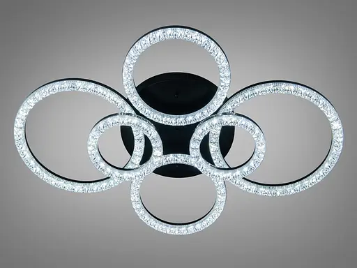 Стельова світлодіодна люстра Diasha чорна 135W - фото 1