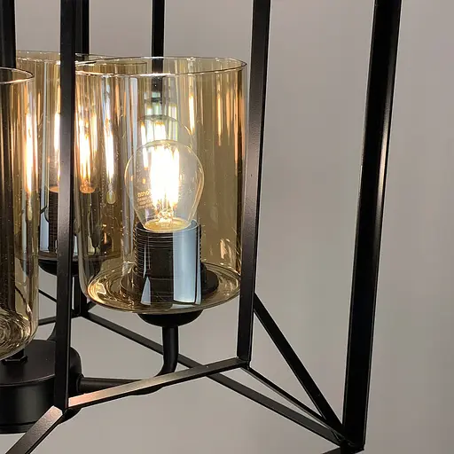 Люстра Лофт у чорному корпусі форми куба Line.F 11895/4 BK - фото 4