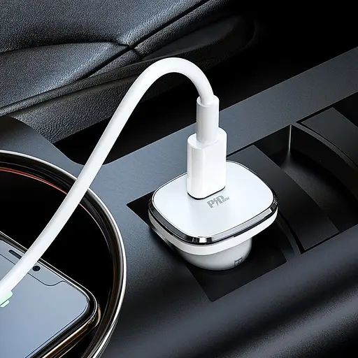 Автомобильное зарядное устройство для Borofone BZ12B Type-C PD 18W белый + кабель Type-C to Lightning - фото 4