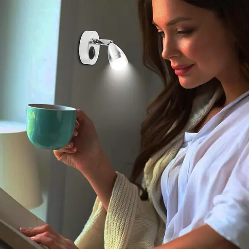 Точечный светильник Flaincep 12V LED регулируемый выключатель теплый свет поворот на 360° - фото 4