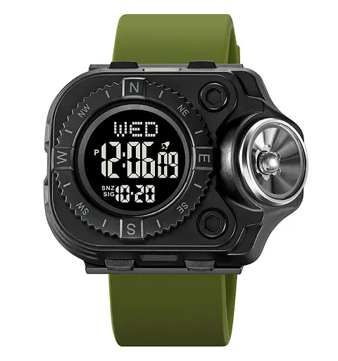 Наручний годинник з ліхтариком Skmei 2187 Army Green Black, 2187AGBK (18444)