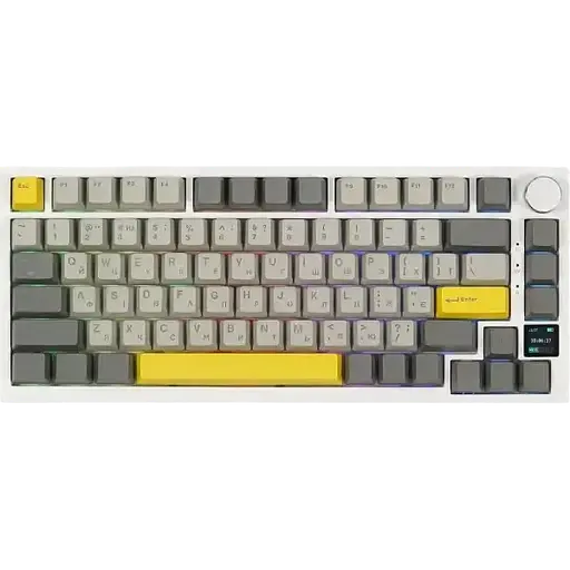 Клавіатура бездротова Epomaker AK820 Pro Flying Fish Switch UA RGB White (AK820-PRO-W-FF)