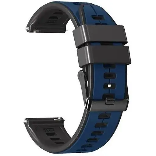 Ремінець силіконовий Tamister для годинника 22 мм темно-синій з чорним Xiaomi Watch S1/S2/S3