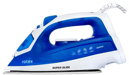 Гладильный утюг ROTEX RIC20-S Super Glide Антипригарное покрытие 1600Вт Вертикальное отпаривание Синий/Белый - фото 6