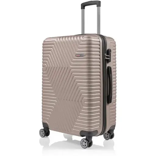 Чемодан Средний (М) Поликарбонат На 4-х Двойных Колесах 70л POLO ПК004-М Бежевый