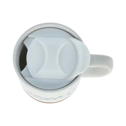 Керамічний кавовий кухоль OldBro White 400 мл з ізольованим корковим дном і кришкою - фото 5