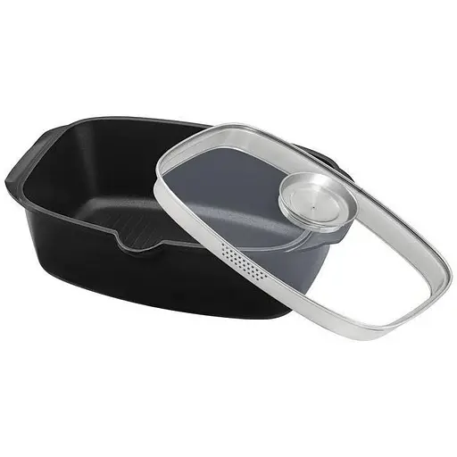 Гусятниця алюмінієва з антипригарним покриттям Lessner Pro New 5.6 л Black (55873) - фото 2