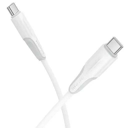 Дата кабель Borofone BX119 New Type-C to Type-C 60W (1m) White - фото 2