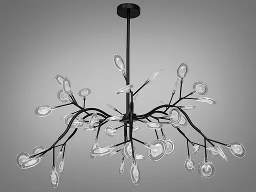 Модная подвесная люстра для зала Светлячок, 54 лампы, золото сатин - фото 2