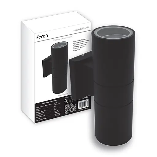 Архитектурный накладной светильник Feron DH0702 под лампу черный - фото 1