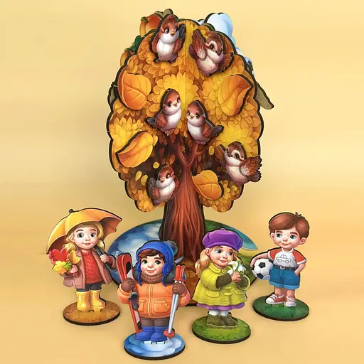 Детская настольная игра "Времена года абрикоса" Ubumblebees (ПСД295) PSD295 деревянная - фото 8