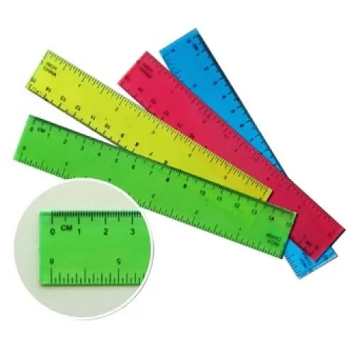 Линейка J.Otten 23875-3 15 см прозр. пластиковая цветная желтый - фото 2