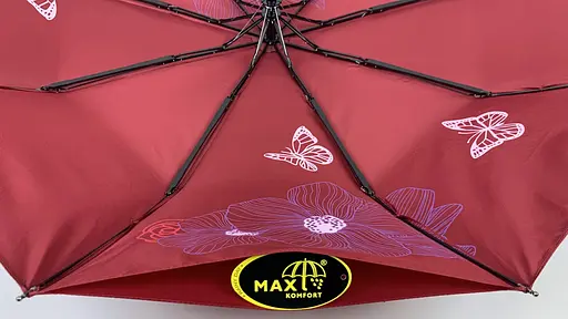 Жіноча складана парасолька напівавтомат Max 102 см бордова - фото 8