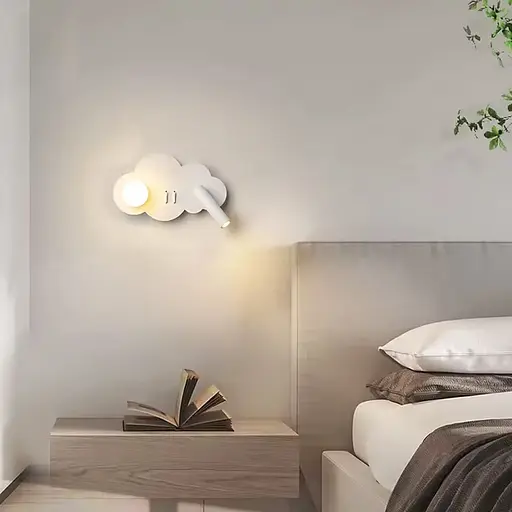 Праве бра Line F Хмаринка у білому корпусі 24х17 см Арт. WJ031/2 WT Right - фото 1