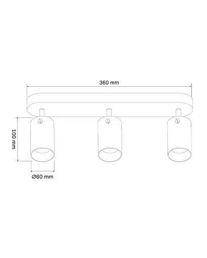 Світильник поворотний, спот Goldlux 328328 Smoky GU10 3x10W IP20 Чорний - фото 3