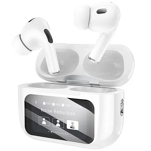 Бездротові TWS навушники Borofone BW76 Brocade with Touch Screen and ANC White