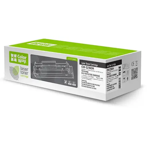 Картридж Samsung MLT-D101S, Black, ML-2160/2165/2168, SCX-3400/3405, SF-760P, 1500 стор, ColorWay (CW-S2160M)