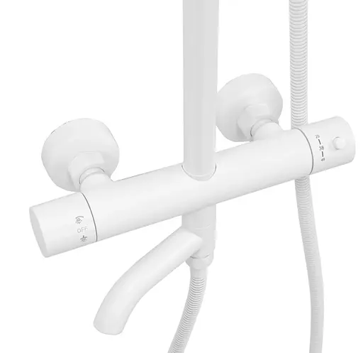 Душова система Rea Lungo white з термостатом та виливом REA-P6608, Білий - фото 4