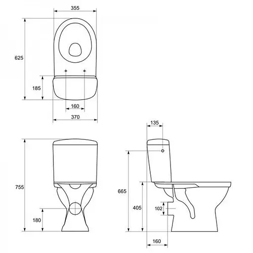 Унітаз-компакт Cersanit Merida 331 010 3/6 л з сидінням поліпропілен мiкролiфт 30412 - фото 3