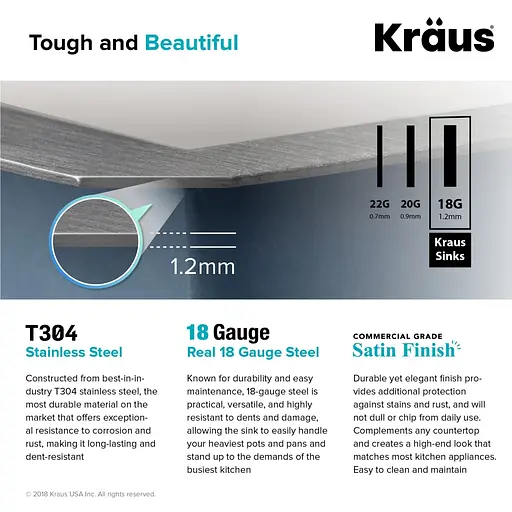 Кухонна мийка Kraus Pax KHU15, Нержавіюча сталь - фото 5