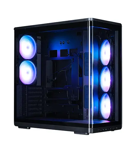 Zalman Корпус P60 без БР, 2xUSB3.0, 1x Type C, 3x120мм ARGB Reverse, 2x120мм ARGB, VGA 435мм, LCS ready, Curved Tempered Glass, Dual Chamber, ATX, чорний - фото 1