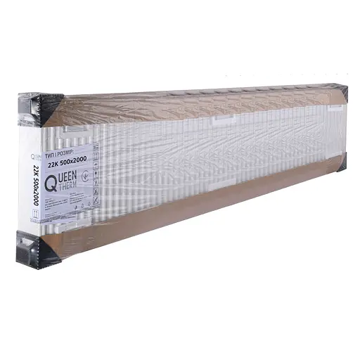 Радіатор сталевий панельний Queen Therm 22 бок 500x2000, Білий - фото 3