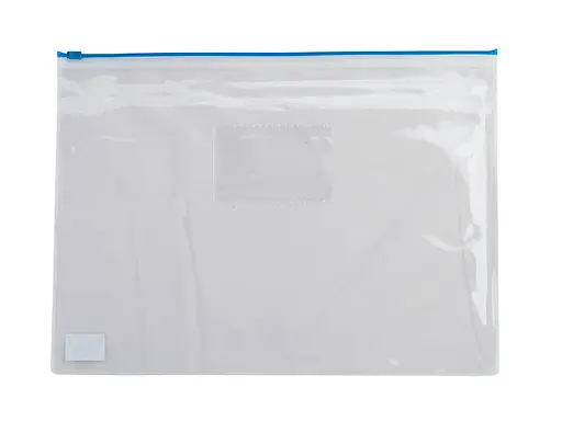 Папка-конверт на блискавці zip-lock, А5, BM.3947-99 BUROMAX глянсовий прозорий пластик, кольорова (4823078953612) Синій - фото 1