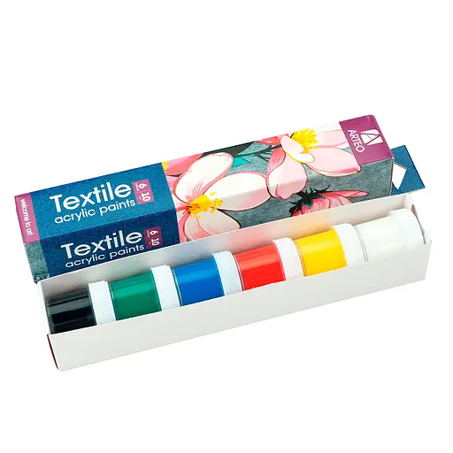Набор акриловых красок для росписи тканей Flowers 6×10 мл Arteo - фото 2